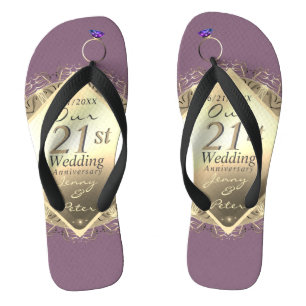 Chanclas 21° Aniversario del Boda de Brass & Iolite