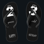 Chanclas 23 años HAPPY BIRTHDAY Print Cute Black<br><div class="desc">¿Estás buscando una idea de regalo de cumpleaños para alguien que cumple 23 años? ¿Qué tal este par de fríos volteretas negras que dicen '¡FELIZ CUMPLEAÑOS DE 23 años!' en letras lindas? *(También puede cambiar el número de edad o agregar su propio texto.)</div>