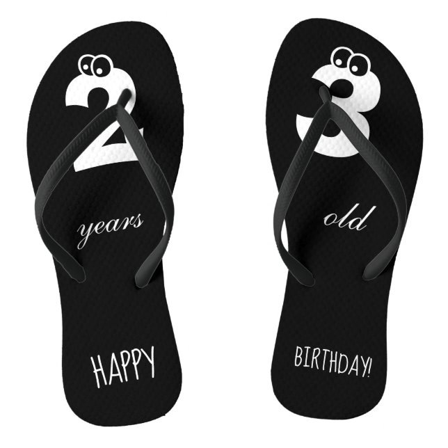 Chanclas 23 años HAPPY BIRTHDAY Print Cute Black (Plantilla)