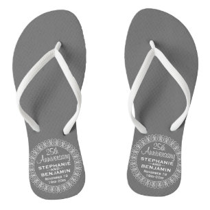 Chanclas 25.º aniversario Boda personalizado