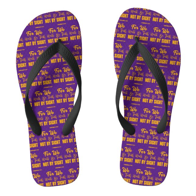 Chanclas 2 Corintios 5:7 Biblia Verse KJV Morado Unisex (Plantilla)