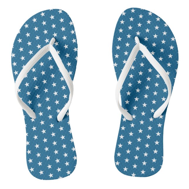 Chanclas 4 de julio Celebración Patrón Estrella Blanca Azul (Plantilla)