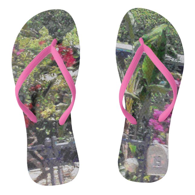 Chanclas A través de una puerta de jardín... (Plantilla)
