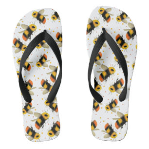 Chanclas Abejas acuarelas y puntos de polka rompen el ritmo