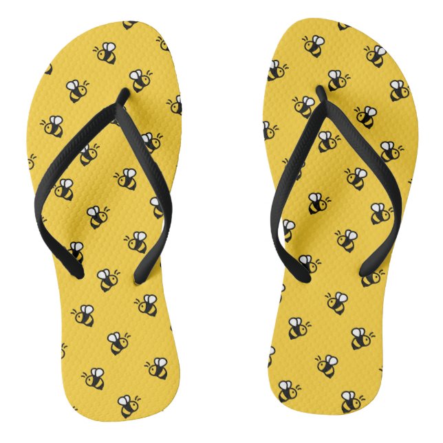 Chanclas Abejas cortas Flip Flops amarillos (Plantilla)