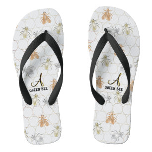 Chanclas Abejas Metalizado de cobre doradas modernas