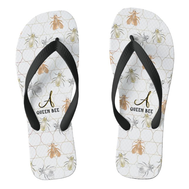 Chanclas Abejas Metalizado de cobre doradas modernas (Plantilla)