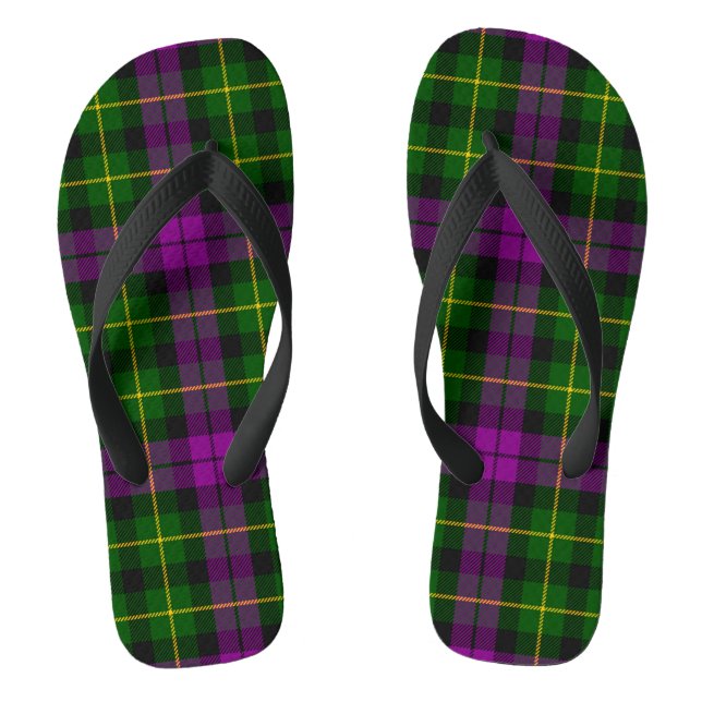 Chanclas Abercrombie Tartan Purple & Green Adults Flip Flop (Plantilla)