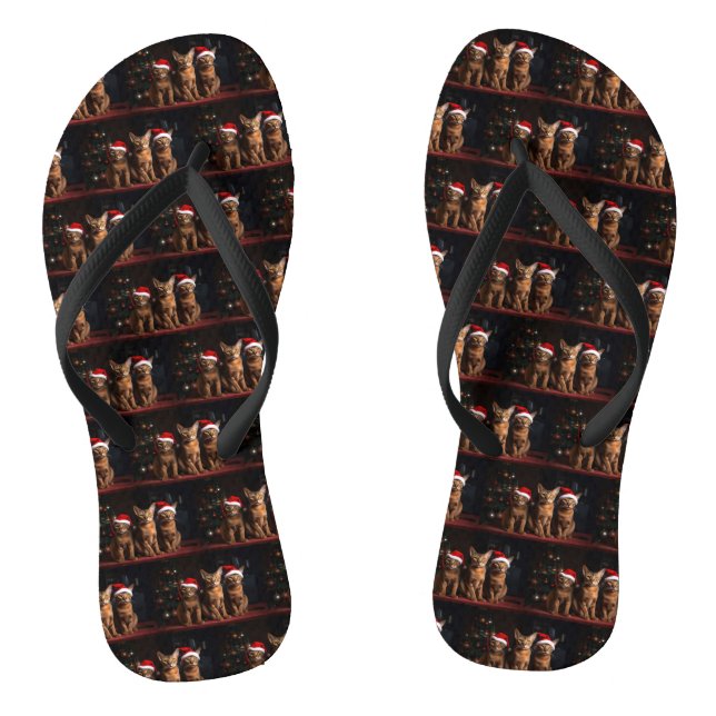 Chanclas Abisinio junto a la chimenea de Navidad (Plantilla)