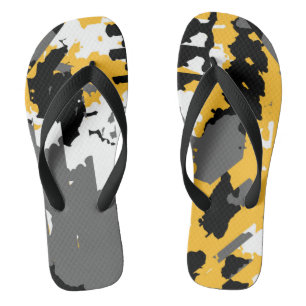 Chanclas Abreviador gris y blanco negro amarillo