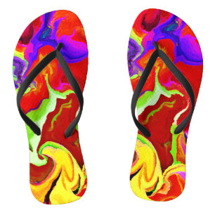 Chanclas Abstracciones vívidas y coloridas Patrón