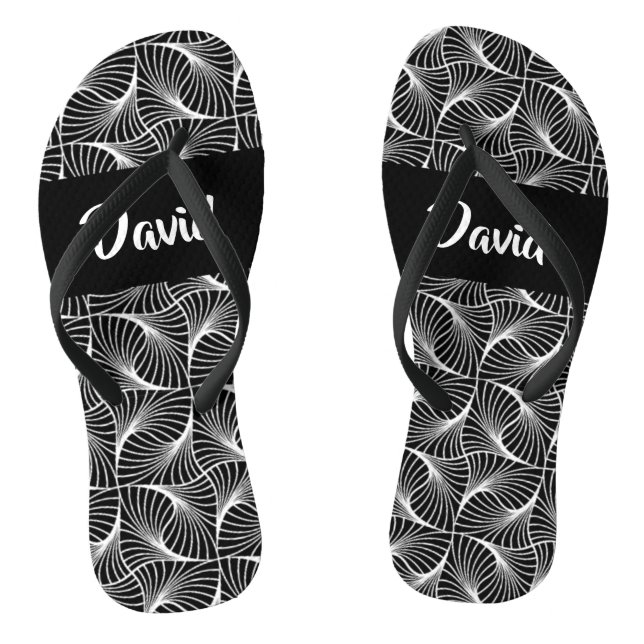 Chanclas Abstract black and white monochrome (Plantilla)