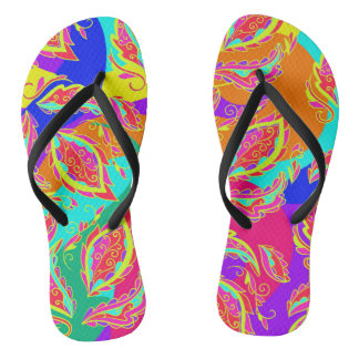 Chanclas abstract,color,pattern, indian,mandala,pink,