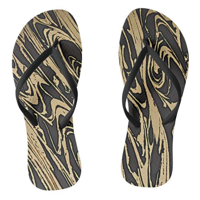 Chanclas Abstract Fluid Art - Black Marble Effect (Plantilla)