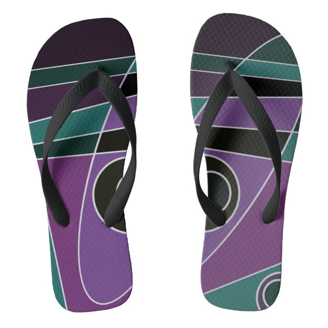 Chanclas Abstract Surfing Verde azulada Purple (Plantilla)