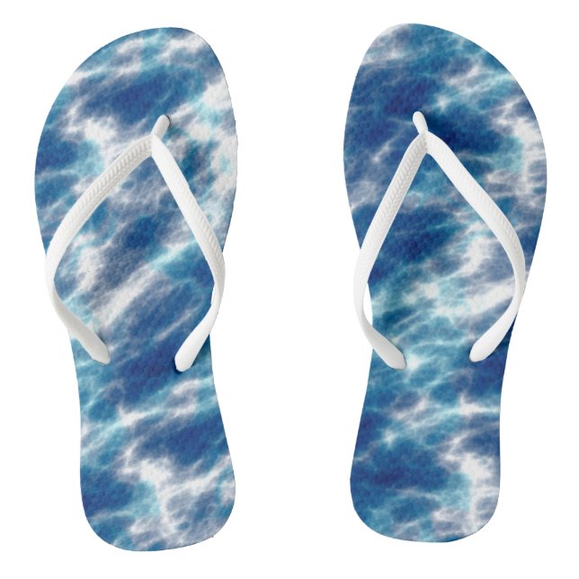 Chanclas Abstracto Azul y Blanco (Plantilla)