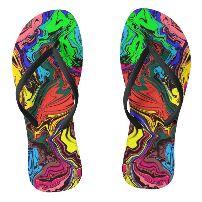 Chanclas Abstracto Colorido Twirly / Paseado / (Plantilla)