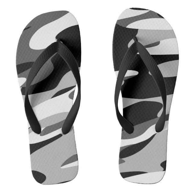Chanclas abstracto de camuflaje negro y gris (Plantilla)