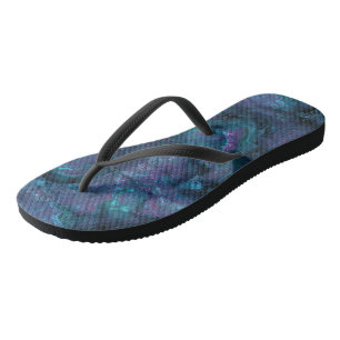 Chanclas Abstracto de mármol turquesa y púrpura