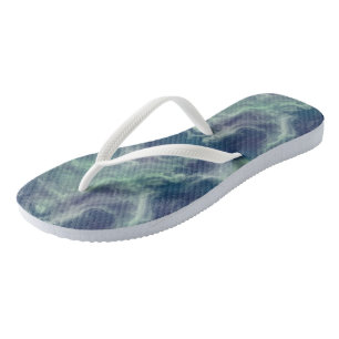 Chanclas Abstracto de remolino de mármol turquesa