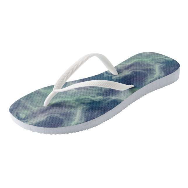 Chanclas Abstracto de remolino de mármol turquesa (Angular)