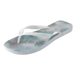 Chanclas abstracto gris y turquesa