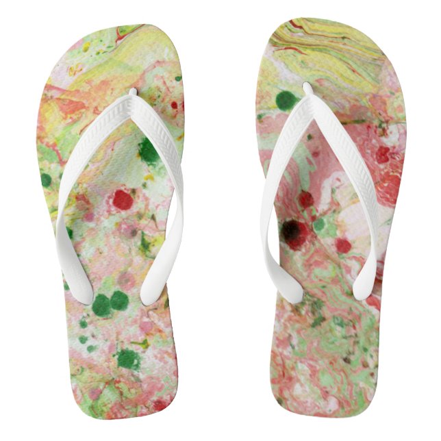 Chanclas Abstracto moderno rosa rojo amarillo verde de moda (Plantilla)
