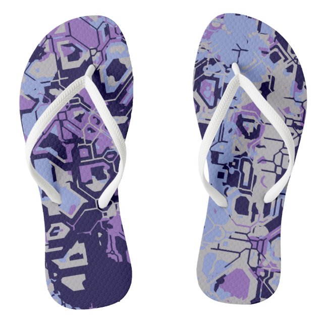 Chanclas abstracto morado y azul (Plantilla)