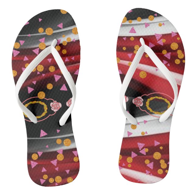 Chanclas Abstracto Rojo Negro  (Plantilla)