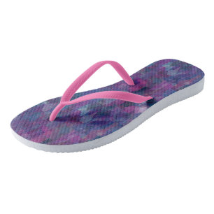 Chanclas Abstracto rosa, púrpura y azul