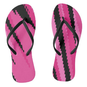 Chanclas abstracto rosa y negro