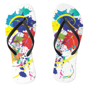 Chanclas Abstracto Splatt Paint Colorful Flip Flops