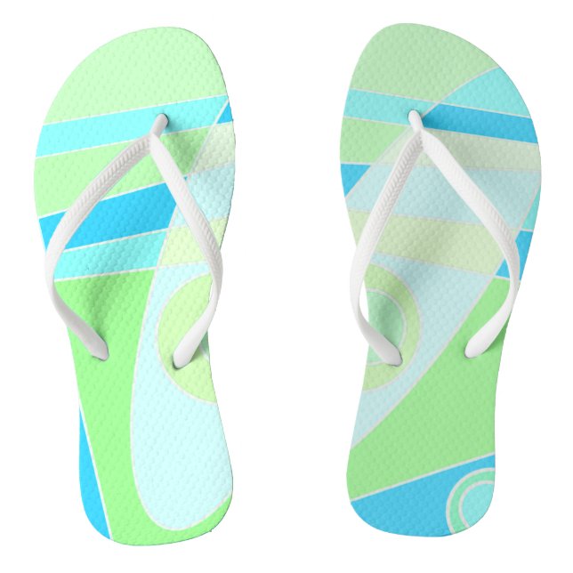 Chanclas Abstracto Surfing Pastel Verde Azul (Plantilla)