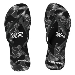 Chanclas Acaba de casarse Negro Var