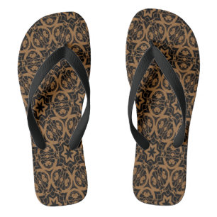 Chanclas Aceites negros y de bronce 2675 Flip Flops