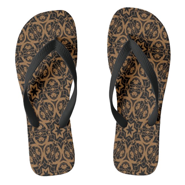 Chanclas Aceites negros y de bronce 2675 Flip Flops (Plantilla)