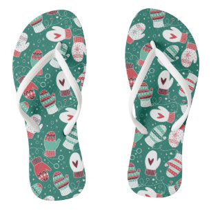 Chanclas Acogedores Navidades de invierno miden el patrón e