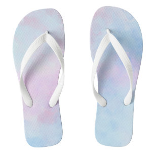 Chanclas Acuarela de ensueño azul turquesa rosa