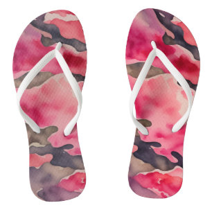 Chanclas acuarela rosa de camuflaje