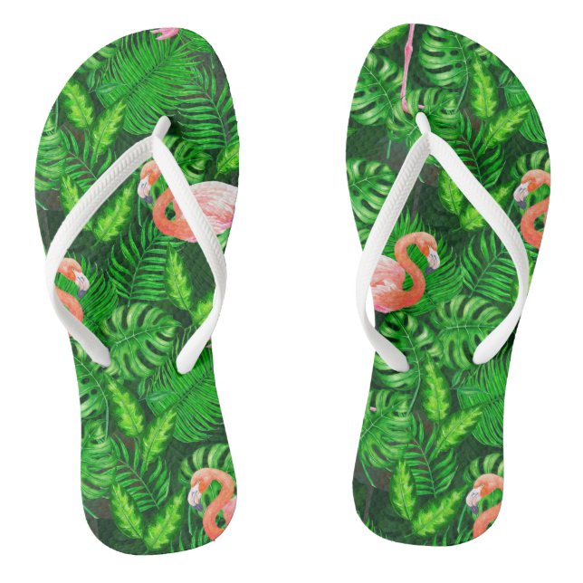 Chanclas acuarela tropical flamenca (Plantilla)