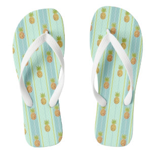 Chanclas Adorable Purpurina Piña Tropical con Rayas