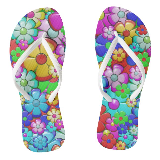 Chanclas Adorables Flores hippie bohemias (Plantilla)