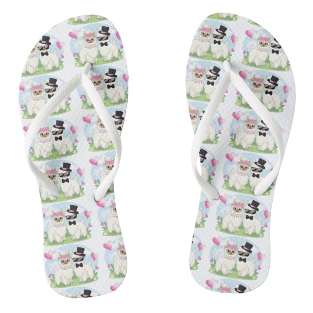 Chanclas Adorables Llama Love Cute Llama Pareja (Plantilla)