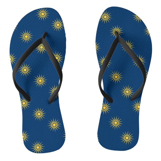 Chanclas Adult Slim Straps with Flag of Macedonia, Greece (Plantilla)