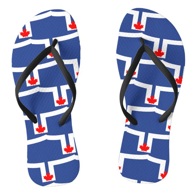 Chanclas Adult Slim Straps with Flag of Toronto, Canada (Plantilla)