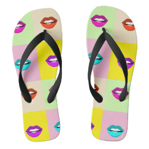 Chanclas Adulto Personalizado Lips, correas anchas