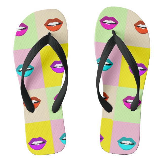 Chanclas Adulto Personalizado Lips, correas anchas (Plantilla)