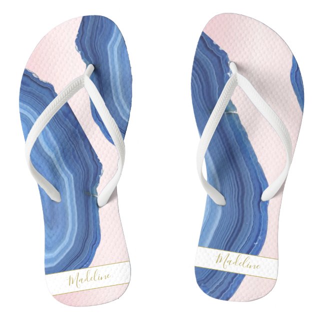 Chanclas Agate rosa azul Jewel elegante personal moderno (Plantilla)