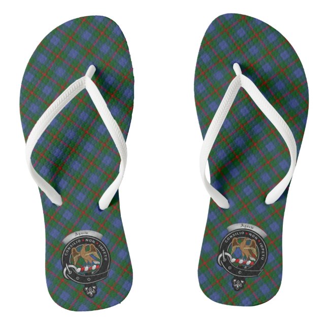 Chanclas Agnew Clan Badge & Tartan Flip Flops (Plantilla)