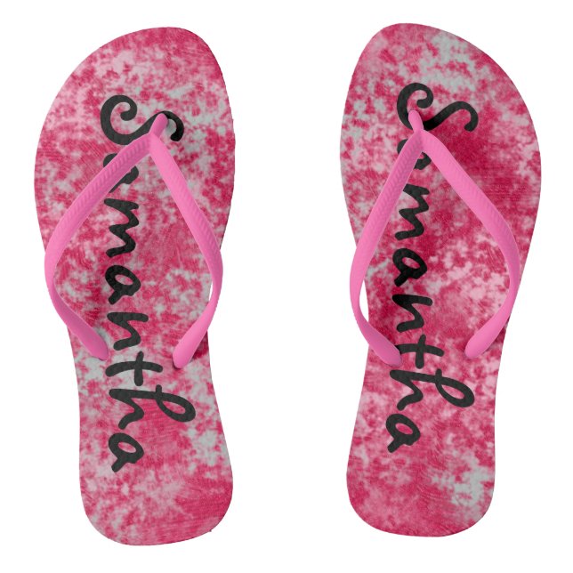 Chanclas Agregar su nombre de color rosa abstracto abstract (Plantilla)